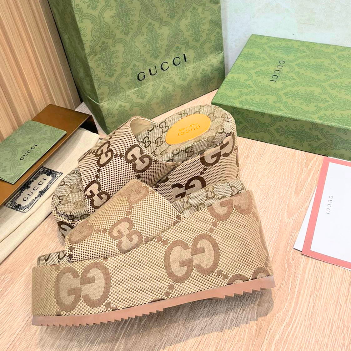 GU Slippers Platform Jumbo Monogram 12 cm
