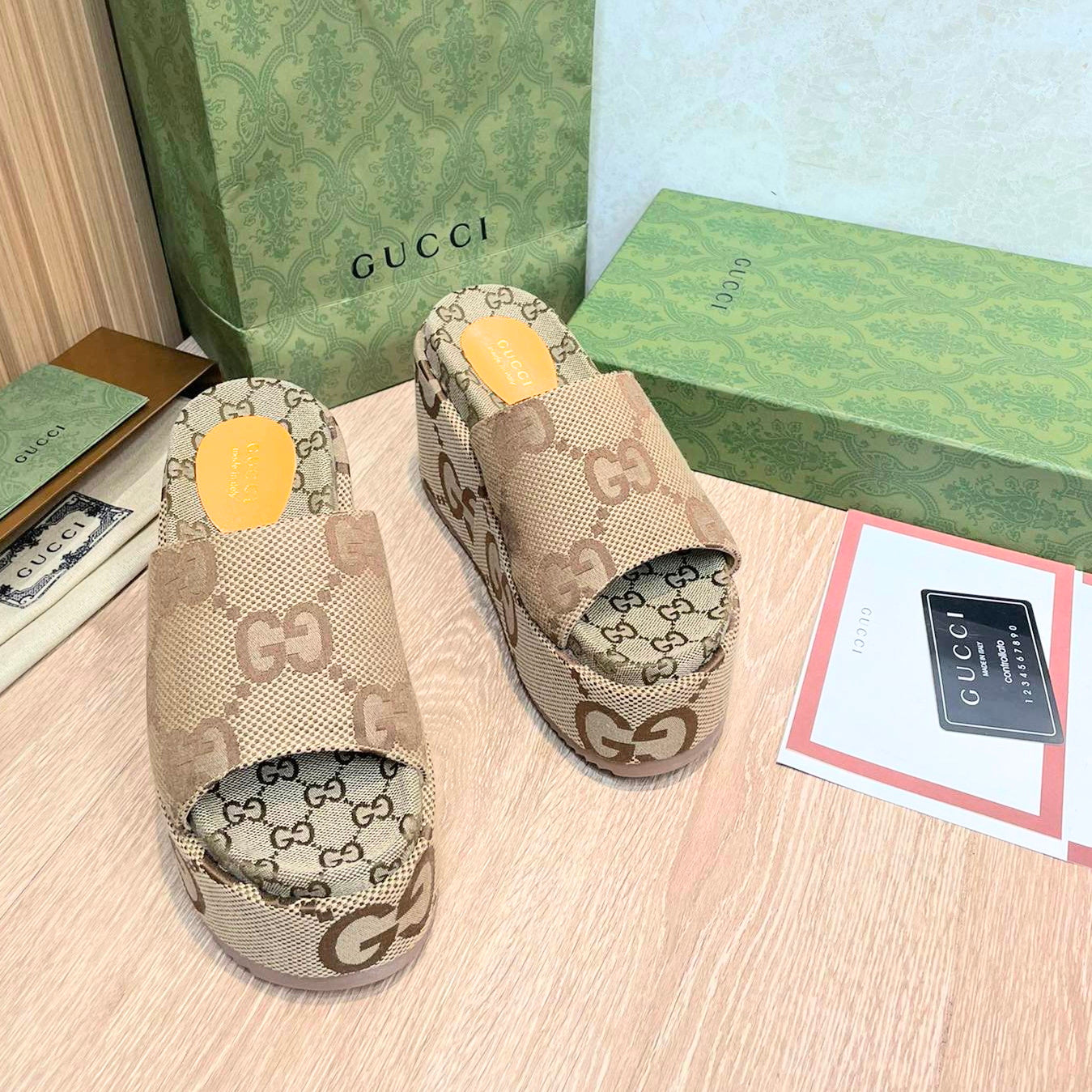 GU Slippers Platform Jumbo Monogram 12 cm