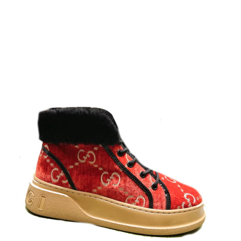 GU  Sneakers 2 Color 's Fur Trimmed