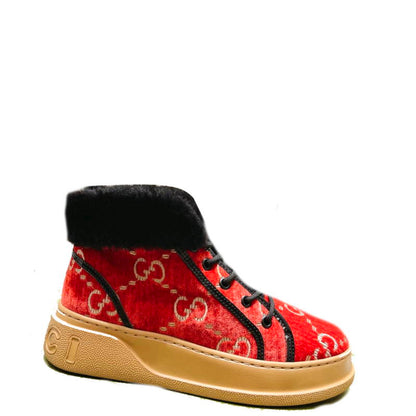 GU  Sneakers 2 Color 's Fur Trimmed