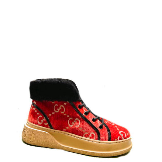 GU  Sneakers 2 Color 's Fur Trimmed