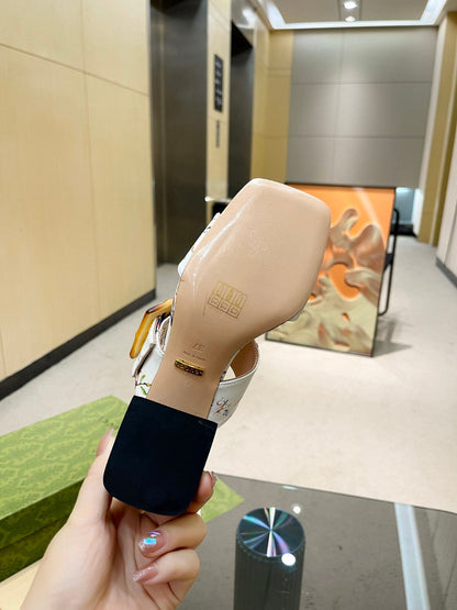 GU  Sandals Shoes Heels Bamboo 3 Color 's