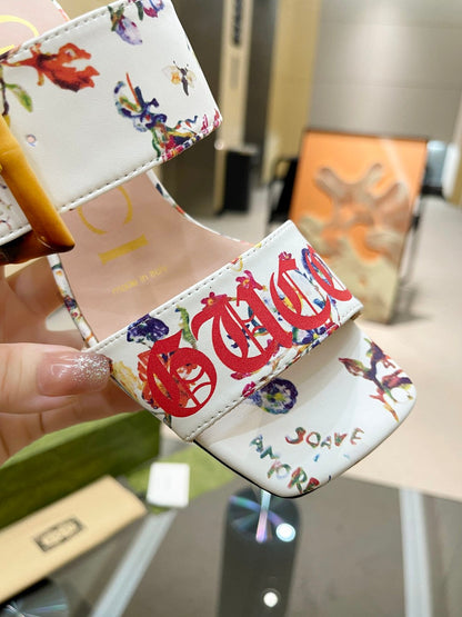 GU  Sandals Shoes Heels Bamboo 3 Color 's