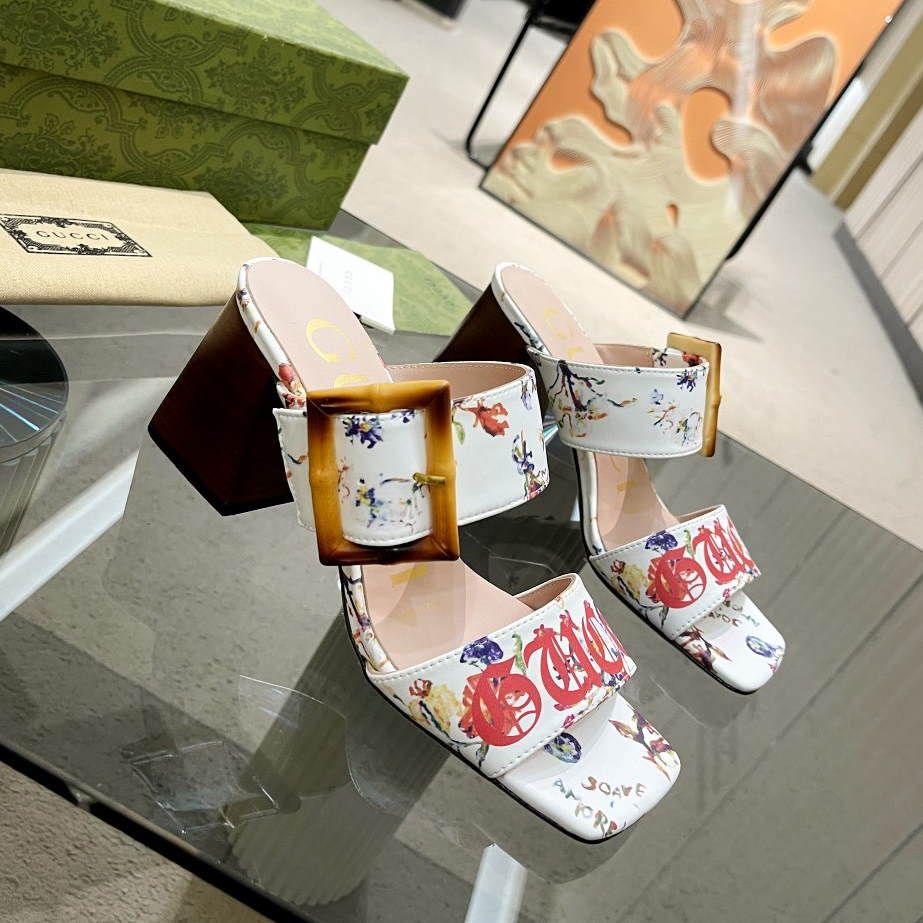 GU  Sandals Shoes Heels Bamboo 3 Color 's