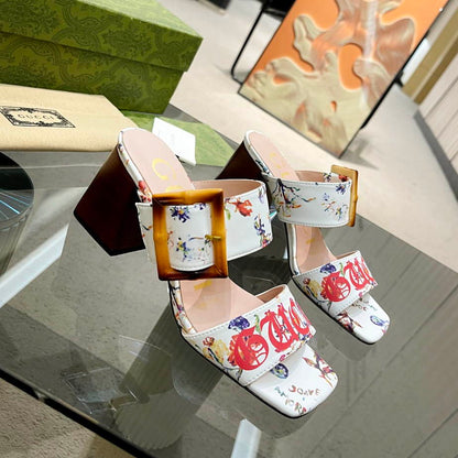 GU  Sandals Shoes Heels Bamboo 3 Color 's