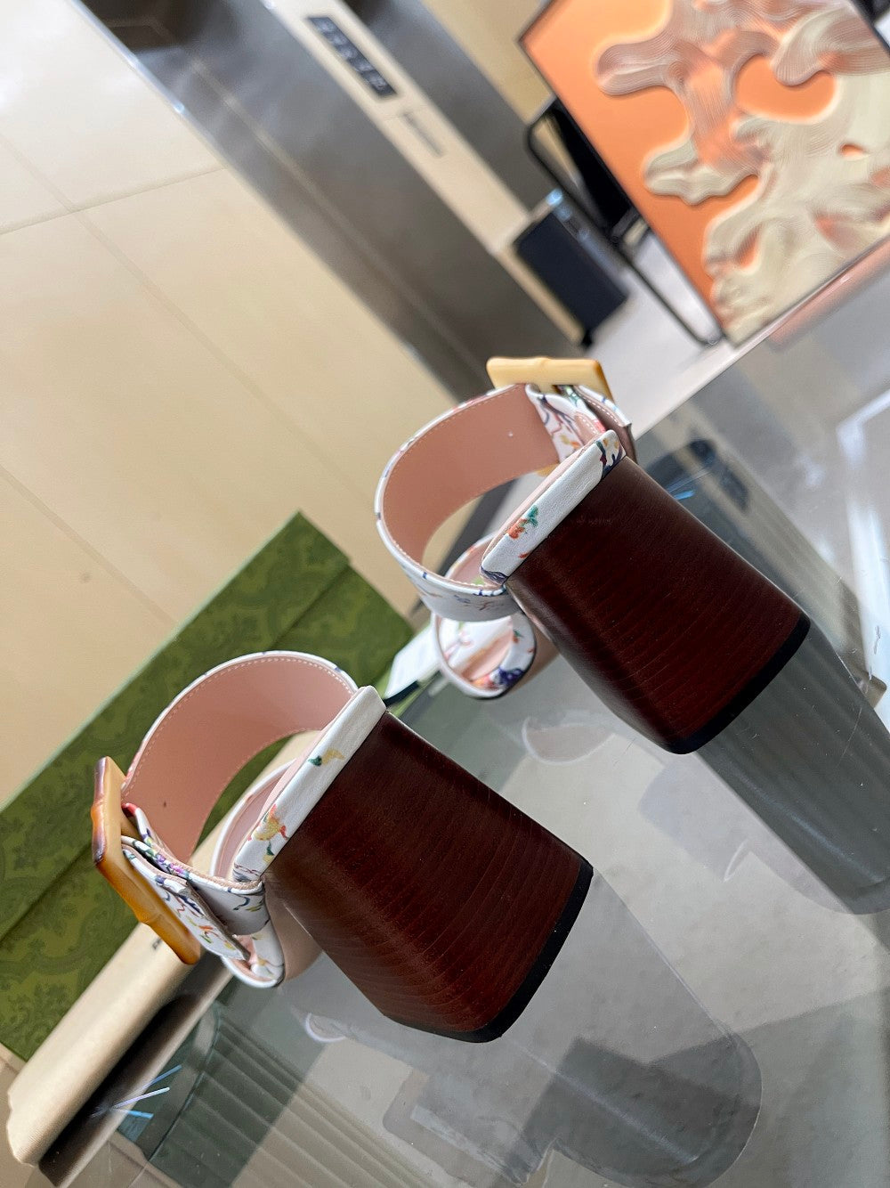 GU  Sandals Shoes Heels Bamboo 3 Color 's