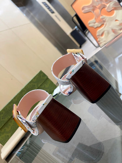 GU  Sandals Shoes Heels Bamboo 3 Color 's