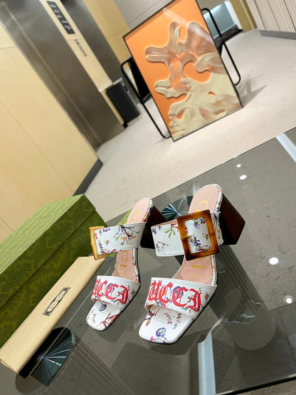 GU  Sandals Shoes Heels Bamboo 3 Color 's