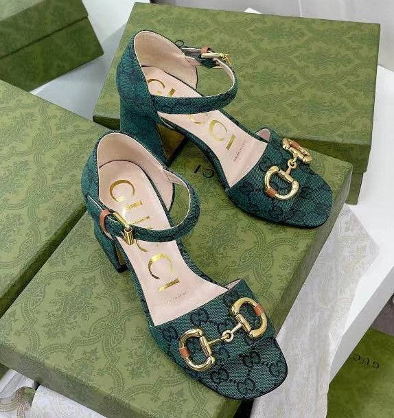 GU  Shoes Heels with Horsebit monogram