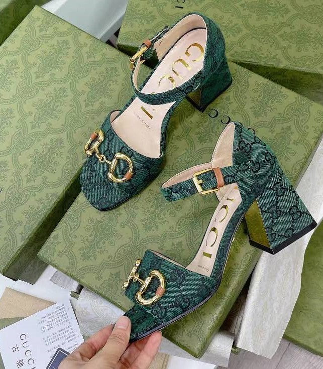 GU  Shoes Heels with Horsebit monogram