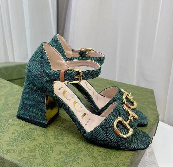 GU  Shoes Heels with Horsebit monogram