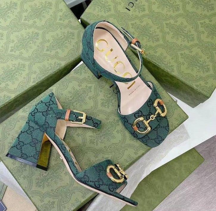 GU  Shoes Heels with Horsebit monogram