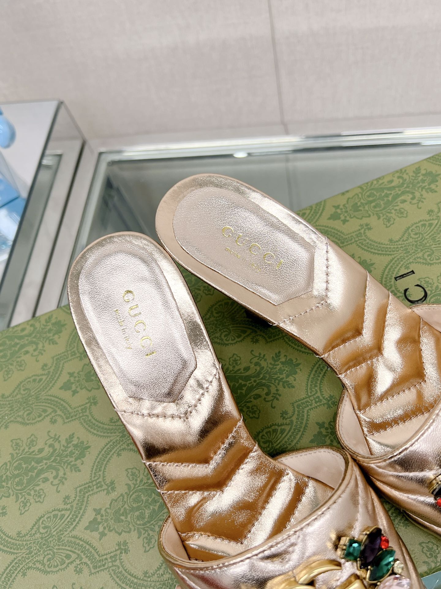 GU  Slippers Sandals Jewel  2 Color 's