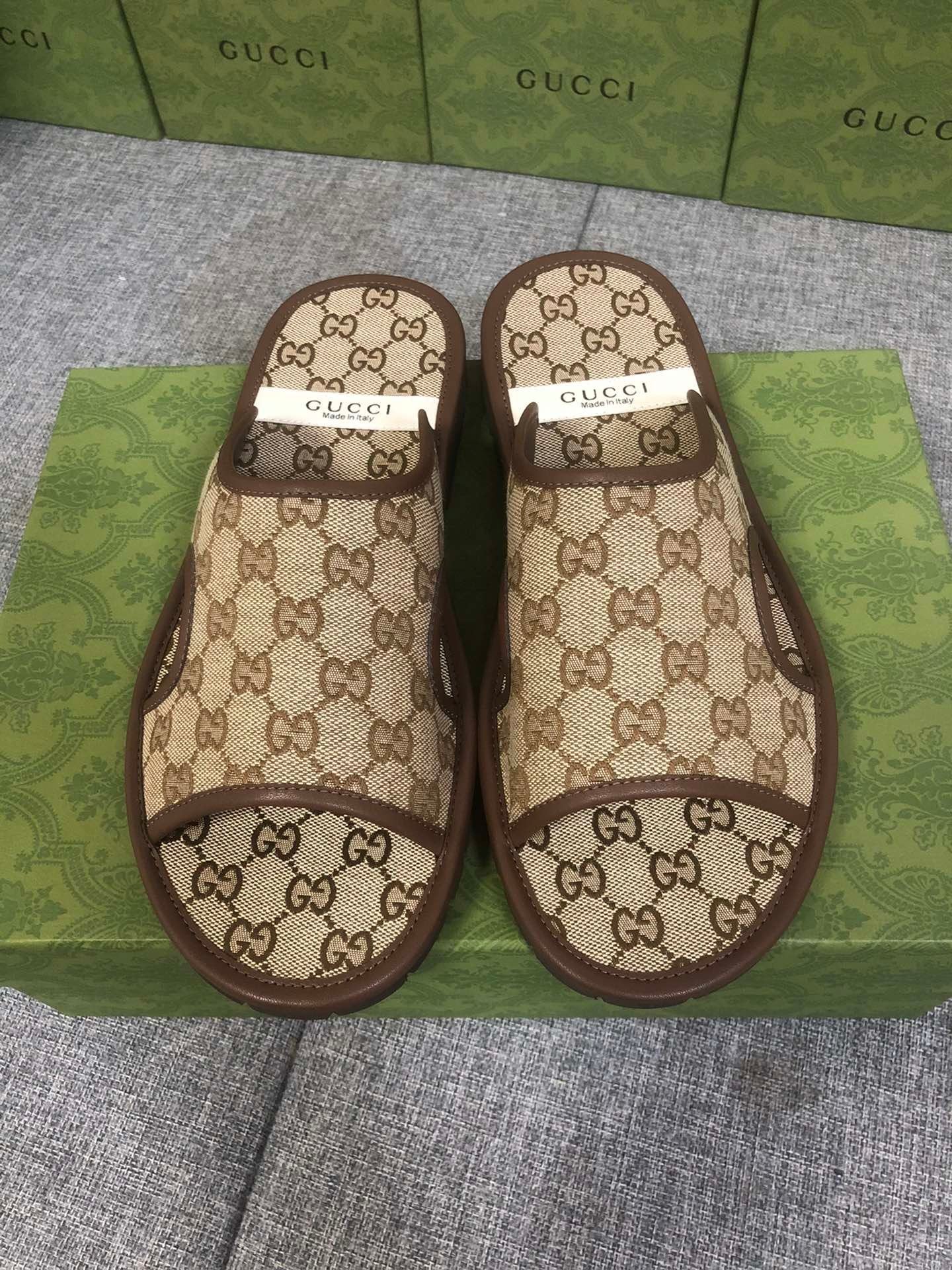 GU  Slippers  Monogram