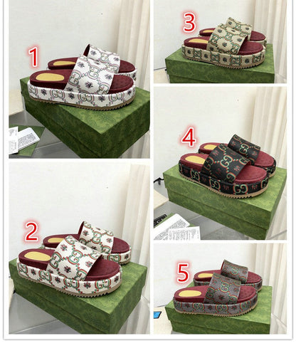 GU Slippers Platform Jumbo Monogram 6 color 's