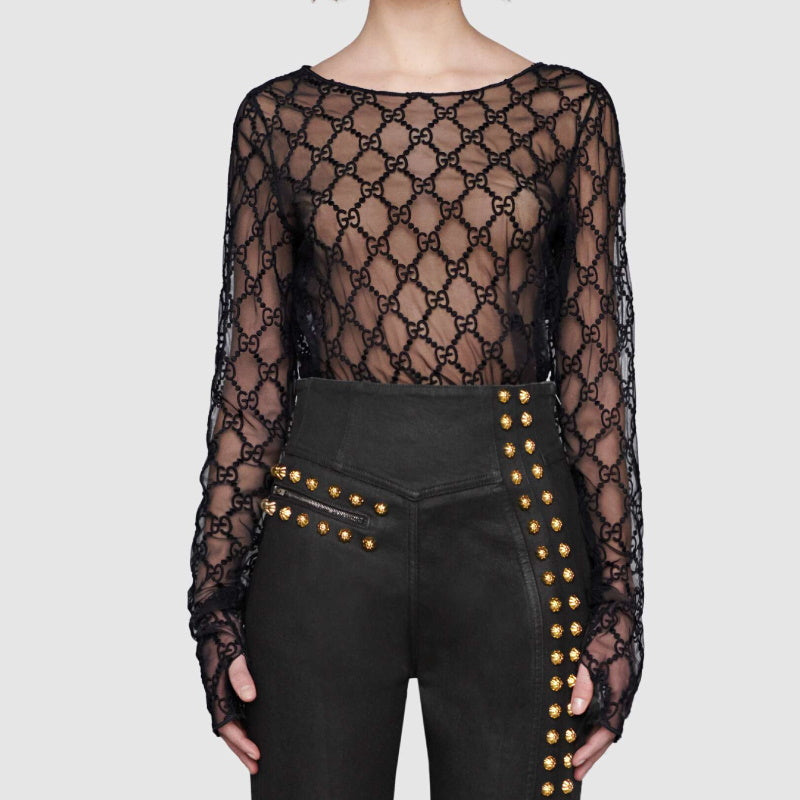 GU T-shirt  Top Embroidery Woman