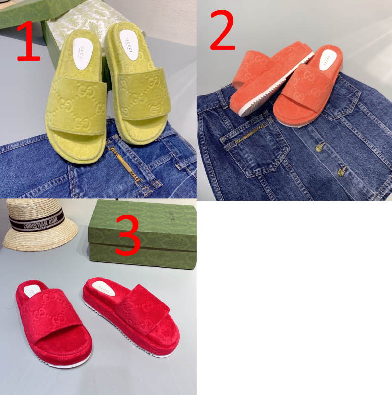GU Slippers  Platform Wedge 3 Color's Jumbo