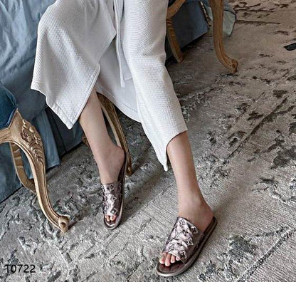 LU Bath Suite Mule Silver Slippers