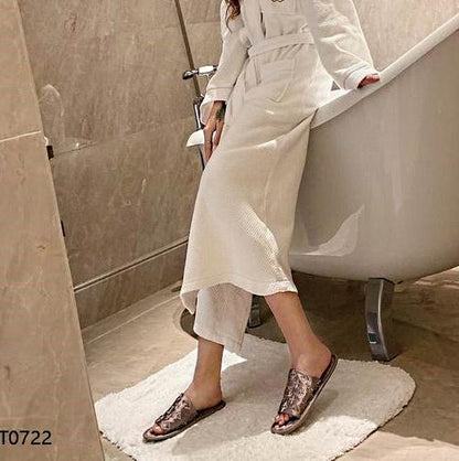 LU Bath Suite Mule Silver Slippers