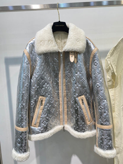 LU Shearling Jacket Silver