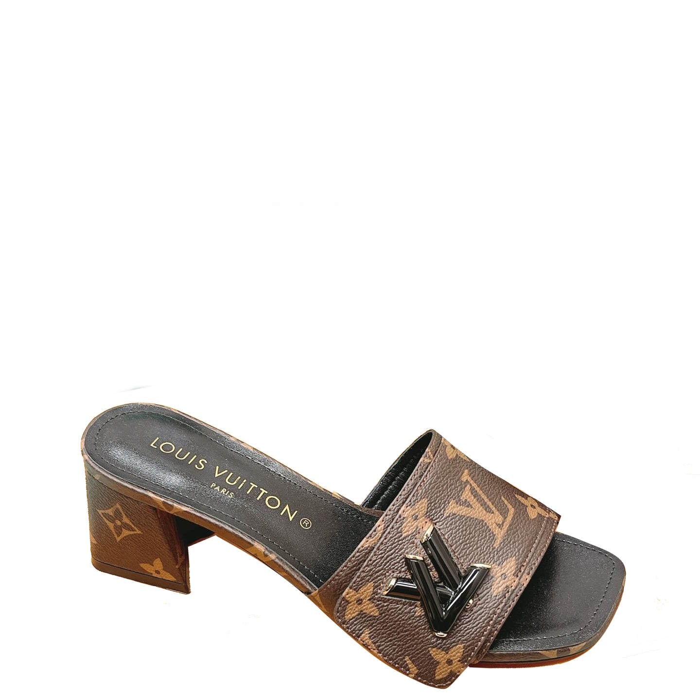 LU  Slippers Black Shake Heels