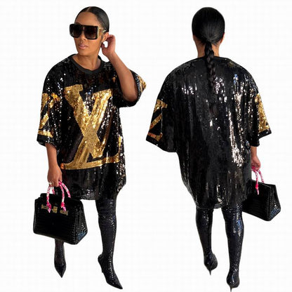 LU Dress Sequin  Knitted Petit T-shirt