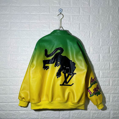 LU Jacket Baseball Varsity Bomber Leather