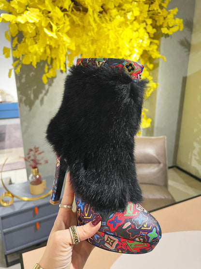 LU  Shoes High Heels Fur Boots