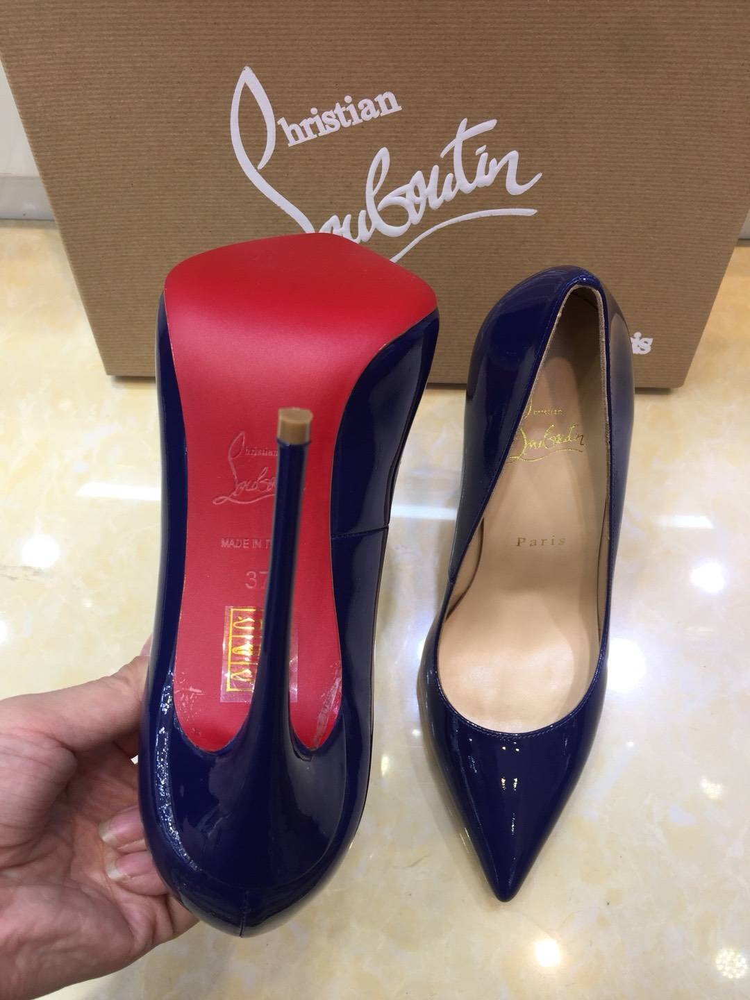 Labutin Heels Shoes Dark Blue