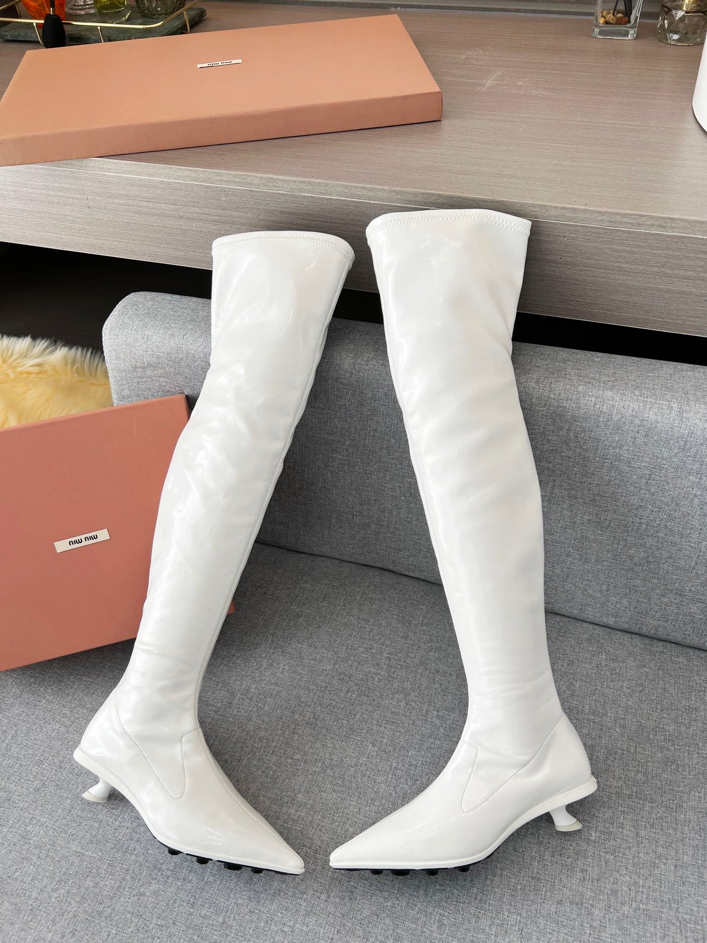 MIU MI  PRD Boots  High Over Knee 2 Color 's