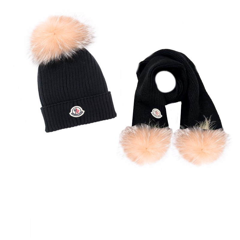 MONCR Hat and Scarf Set  Knitted 3 Color s