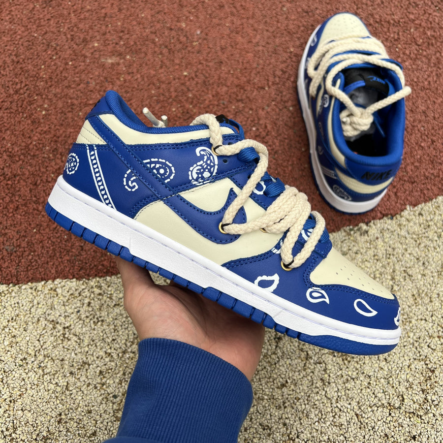 N*KE White Paisley   Sneakers AJ1 High OG 46