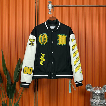 OFF WITE Jacket Baseball Varsity Bomber Color 's 2 Color 's