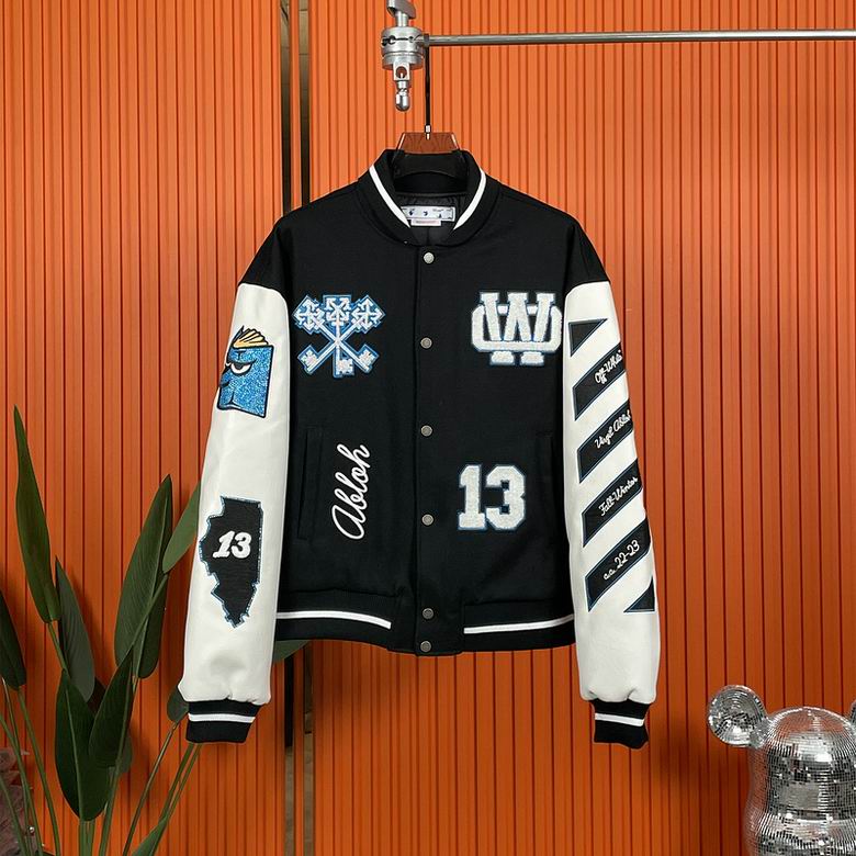 OFF WITE Jacket Baseball Varsity Bomber Color 's 2 Color 's