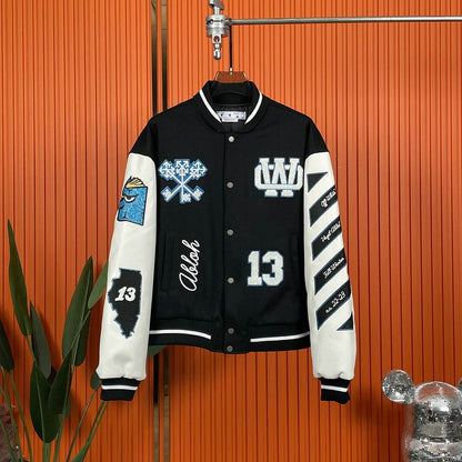 OFF WITE Jacket Baseball Varsity Bomber Color 's 2 Color 's