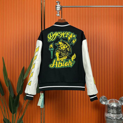 OFF WITE Jacket Baseball Varsity Bomber Color 's 2 Color 's