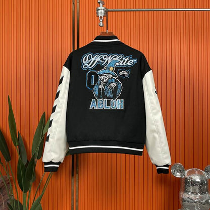 OFF WITE Jacket Baseball Varsity Bomber Color 's 2 Color 's