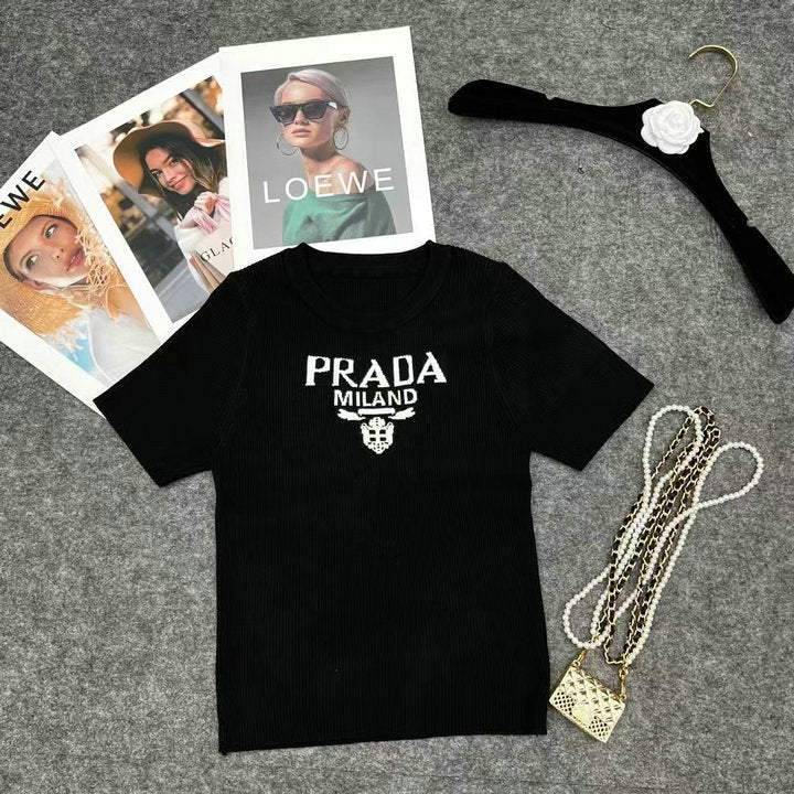 PRD  knitted top Sweater Short Sleeve