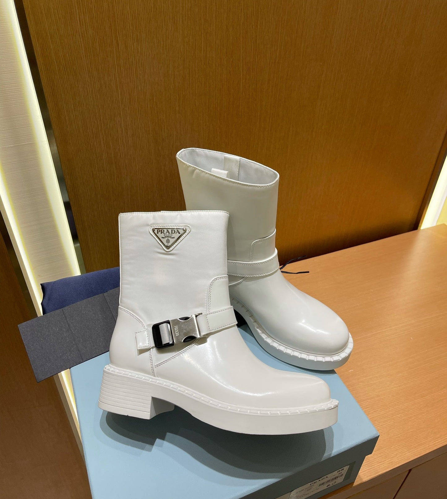 PRD Brushed Leather Boots Re- Nylon 2 color 's