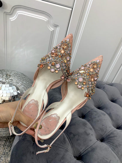 CAO VILLA Shoes Heels 2 color 's Stones