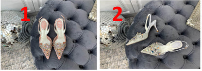 CAO VILLA Shoes Heels 2 color 's Stones