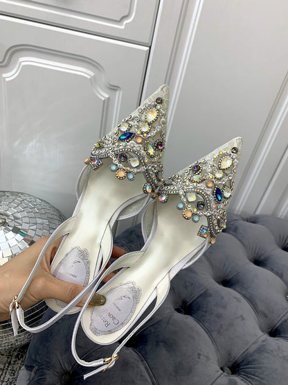 CAO VILLA Shoes Heels 2 color 's Stones