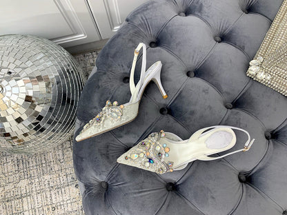 CAO VILLA Shoes Heels 2 color 's Stones