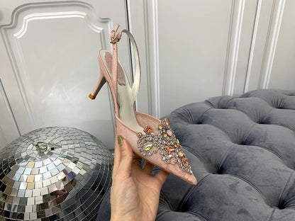 CAO VILLA Shoes Heels 2 color 's Stones