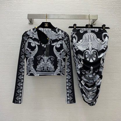 VRC 2 Pcs Set Dress  2 Color's Activewear Long Sleeve
