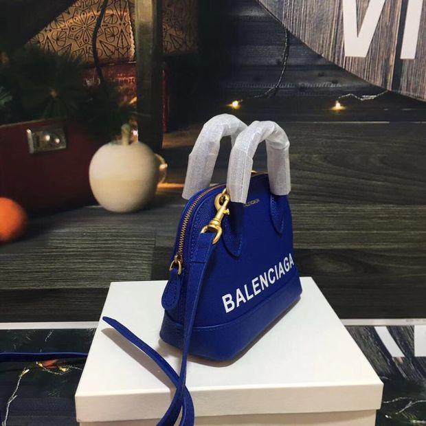 SNBAL Ville Printed Leather XS Blue Bag
