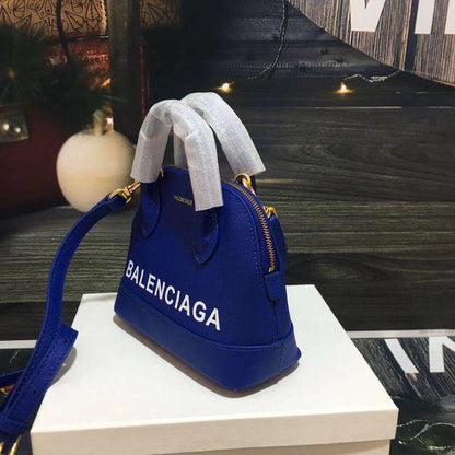 SNBAL Ville Printed Leather XS Blue Bag