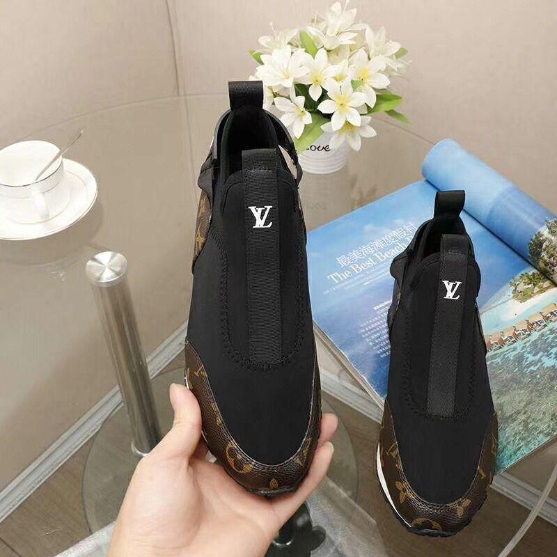 LU Leather Sneaker Sock Colors BRW