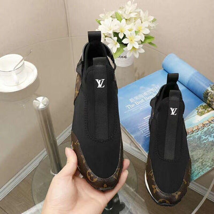 LU Leather Sneaker Sock Colors BRW