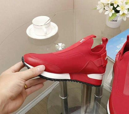 LU Leather Sneaker Sock Colors BRW